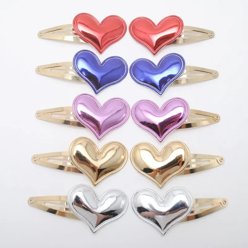 10pcs/lot Small Size Girls Hairclips Glitter Heart  Birthday Gift Baby Girls Hair Accessories Kids  Hair Clip For Children   hairclips