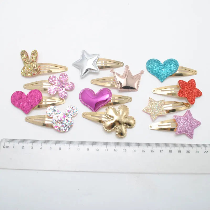 10pcs/lot Small Size Girls Hairclips Glitter Heart  Birthday Gift Baby Girls Hair Accessories Kids  Hair Clip For Children   hairclips