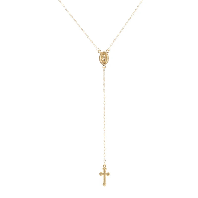 New Fashion Vintage Christian Cross Bohemia Religious Rosary Pendant Necklace For Women Charm Jewelry Gifts  necklace