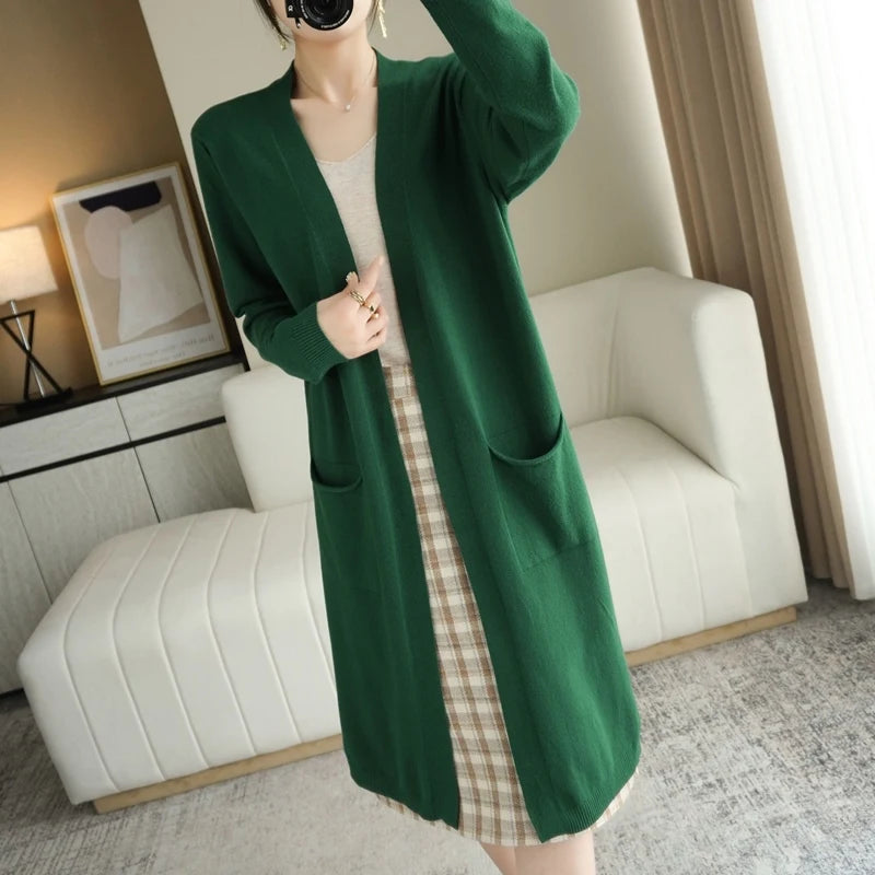 Women's Cashmere cardigans Cardigan women sweater coat V-Neck  sweater