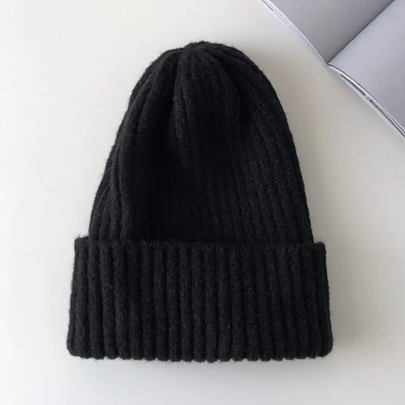 New Candy Colors Winter Hat Women Knitted Hat Warm Soft Trendy Hat Kpop Style Wool Beanie Elegant All-match Hat caps