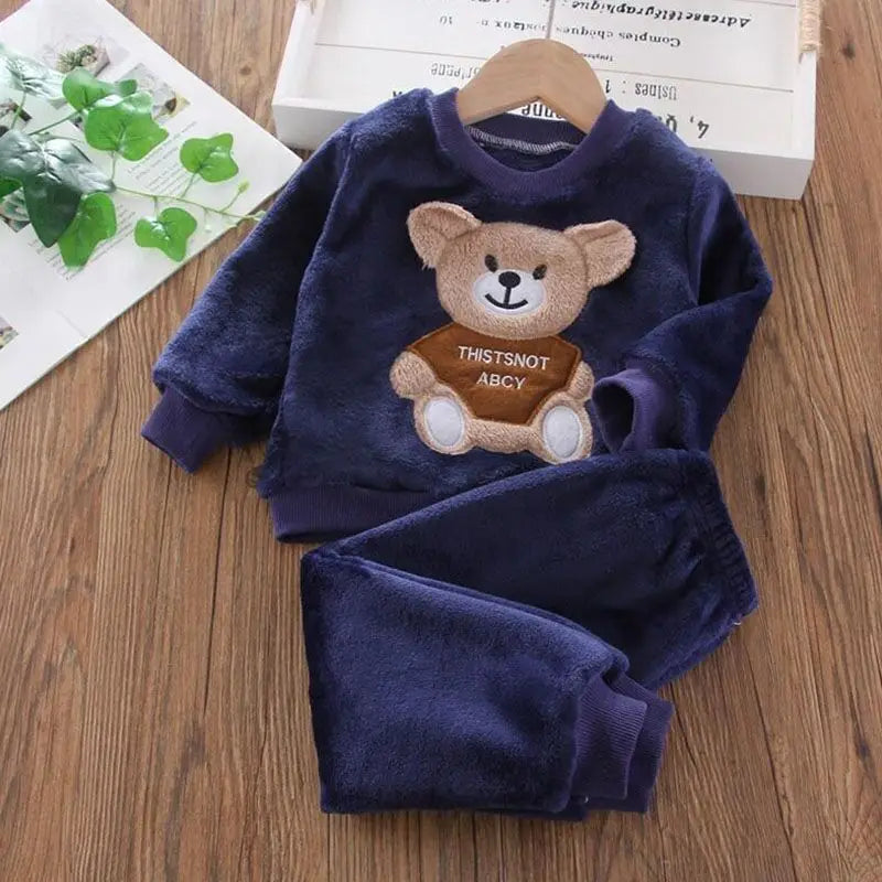 Baby Boys And Girls Clothing Set Tricken Fleece Children Hooded Outerwear Tops Pants 3PCS Outfits Kids Toddler Warm Costume Suit boys dress