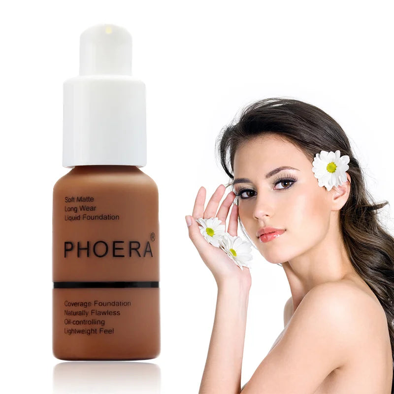 30ml Foundation Makeup 10 Colors Liquid Matte Moisturizer Face Base High Coverage Brighten Concealer Cream TSLM1face