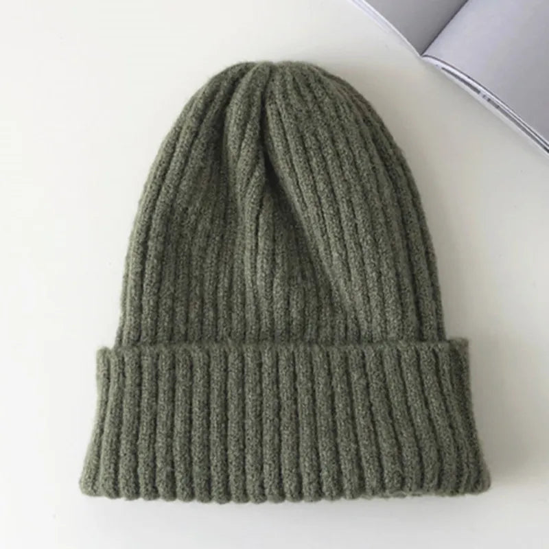 New Candy Colors Winter Hat Women Knitted Hat Warm Soft Trendy Hat Kpop Style Wool Beanie Elegant All-match Hat caps