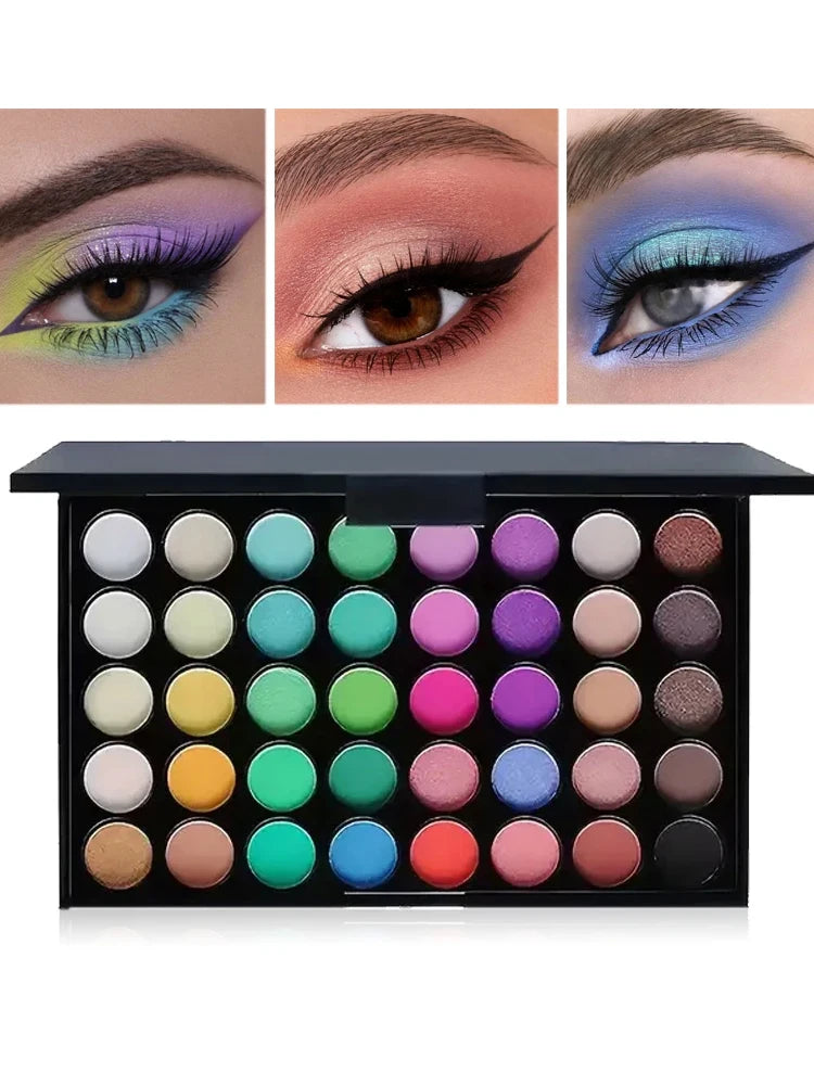 40 Colors Glitter Eyeshadow Palette Matte Waterproof Long Lasting Pressed Powder Cosmetics Kit Fashion Women Eye Makeup palette eyes