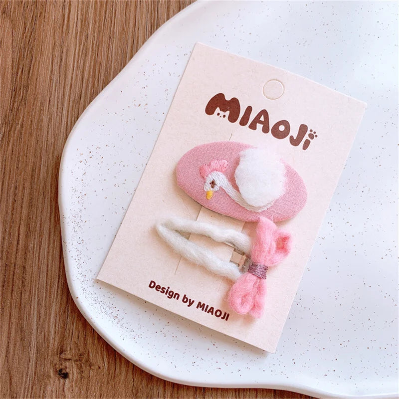 Cute Cartoon Plush Rabbit Princess Hairpins Children Girls Hair Clips Barrettes Accessories Hairclip Headwear Headdress Ornament   hairclips