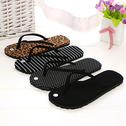 Fashion Summer Rubber Sandals Flip Flops Women Men Leopard Slippers Ladies Shoes Indoor Outdoor Flip-Flops Beach Flat Slides slipper