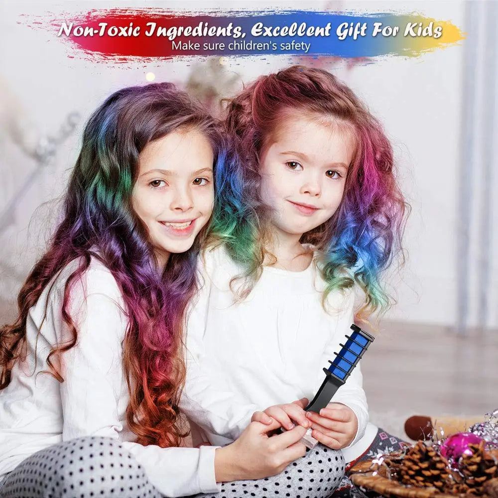 New Hair Chalk Comb Set For Kids Temporary Washable Hair Dye Comb Toy Pretend Play Makeup Gift For Girls kids makeup