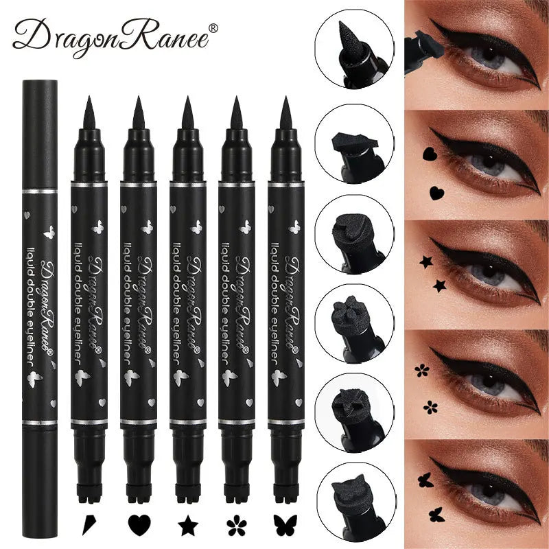 Dragon Ranee Double head Star Seal Eyeliner waterproof non-smudging novice heart plum embellished eye tail eyeliner eyes