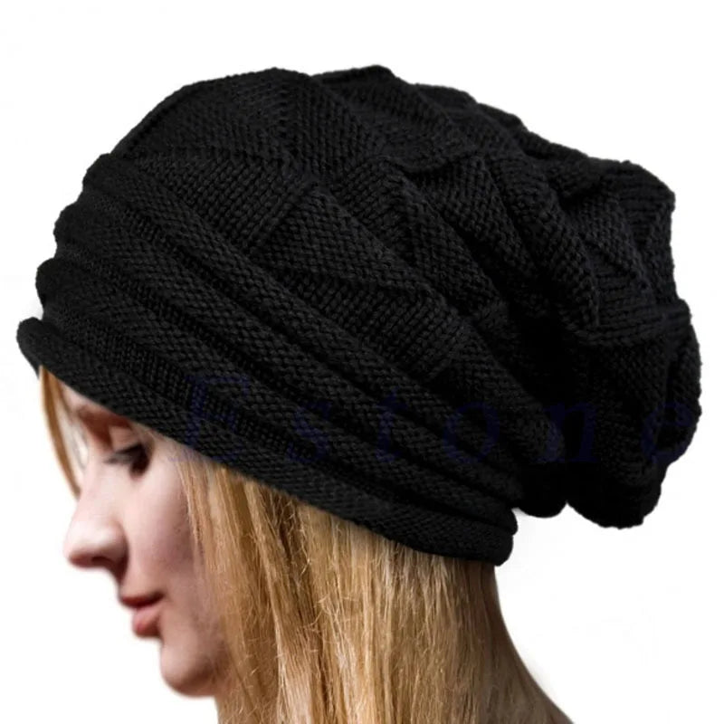 Knitted Baggy Beanie Oversized Winter Hat Ski Slouchy Cap Skullies Beanies Women Men Winter Wool Warm Cap Beanies Unisex caps