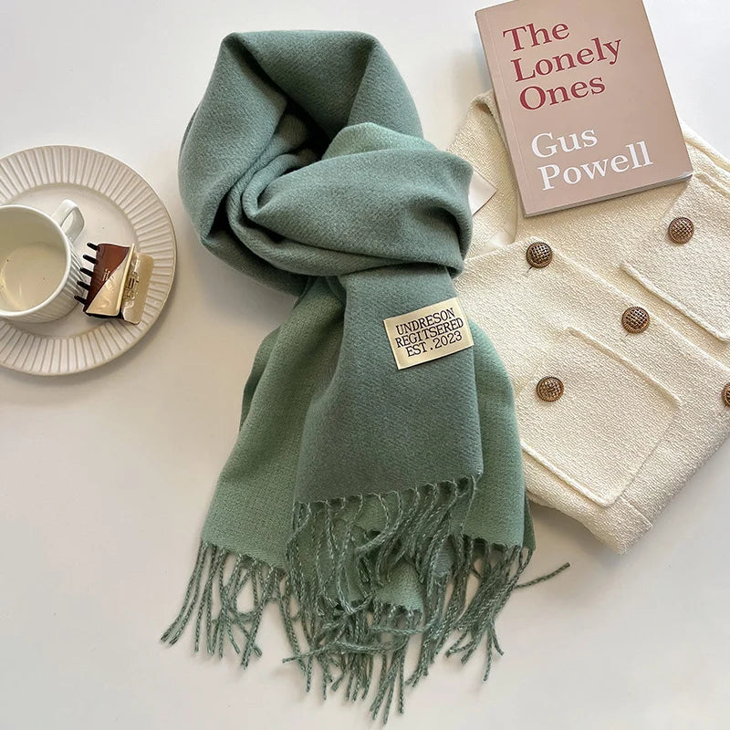 Fashion Solid Cashmere Warm Scarf New Design Pashmina Winter Double Side Diffrent Color Shawl Wraps Bufanda with Tassel Blanket scarf and shawl