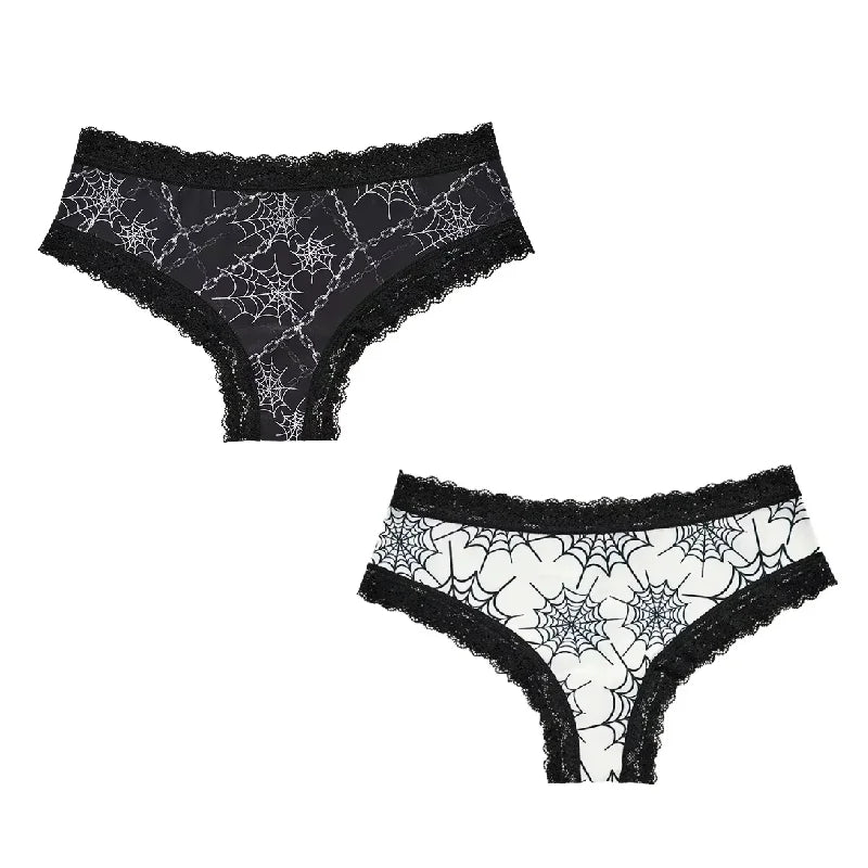 2Pc Set Lingerie Woman Sexy Underwear Lace Female Underwear Ghost Bat Butterfly Gothic Style Breathable Panties For Women undergarments