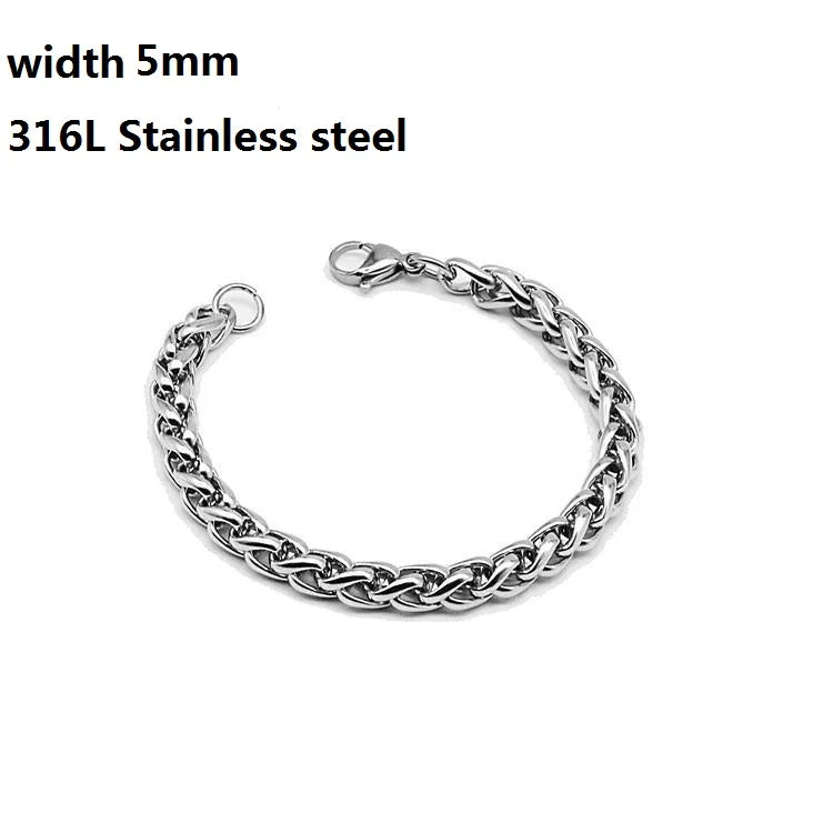 316L Stainless Steel Cuban Chain Bracelet for Men Women Figaro  Vintage Metal Viking Kpop Pulseras Emo Cute Luxury Jewelry Gift bracelete