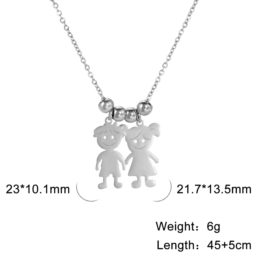 Personalized Boy Girl Necklace Custom Chain Engrave Name Mother Kid Family Gift For Women Man Stainless Steel Pendant Jewelry  necklace