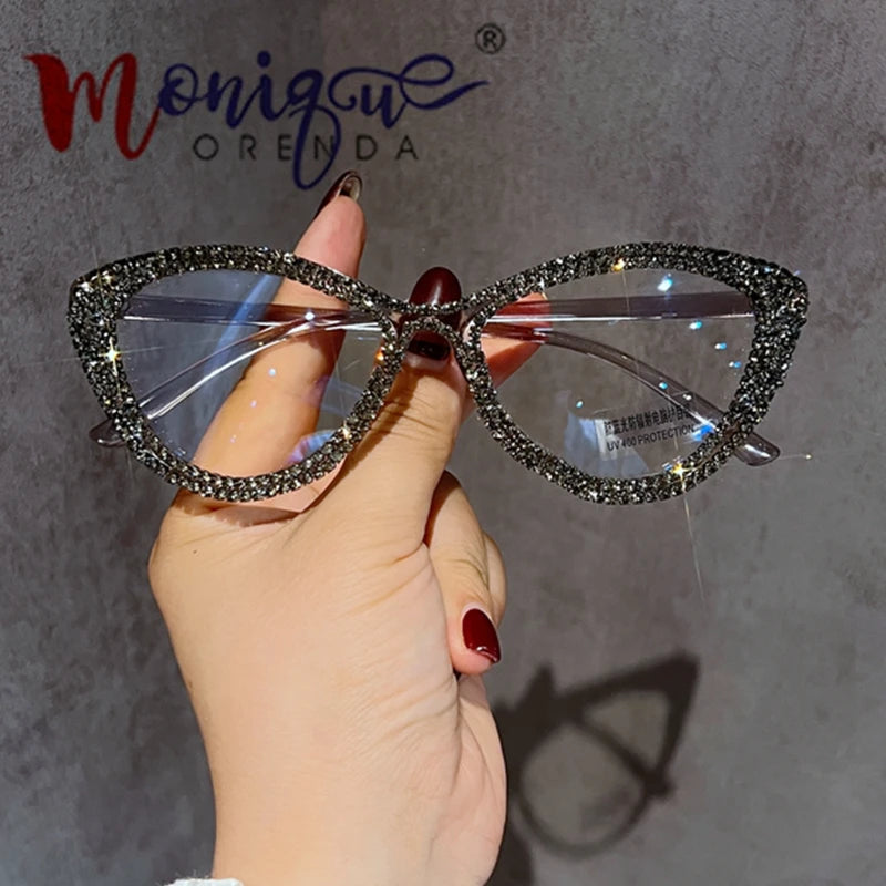 Sexy Cat Eye Anti Blue Light Glasses Women Luxury Designer Eyeglasses Frame Optical Computer Customize Reading pectacle Glasses