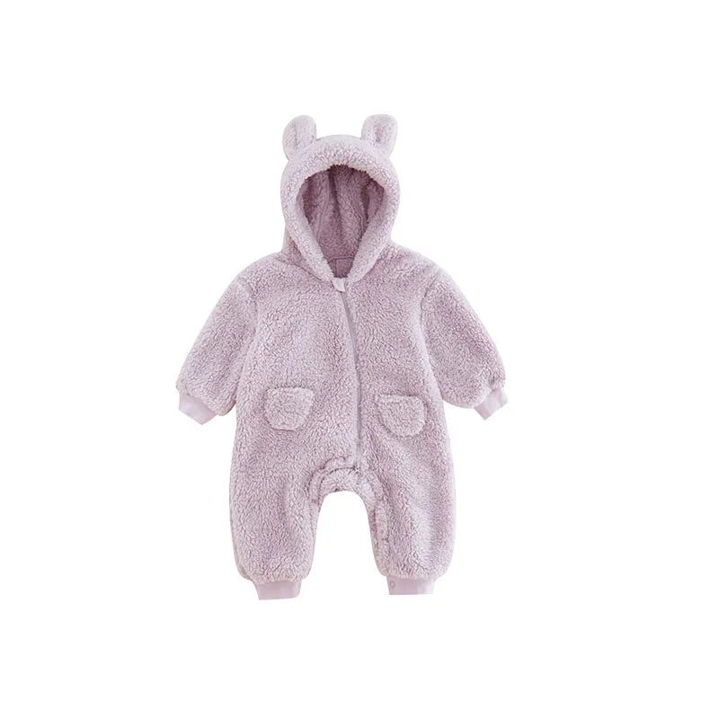 0-2Y Newborn Baby Rompers Spring Autumn Warm Fleece Baby Boys Costume Baby Girls Clothing Animal Overall Baby Outwear Jumpsuits infants girls infant boys