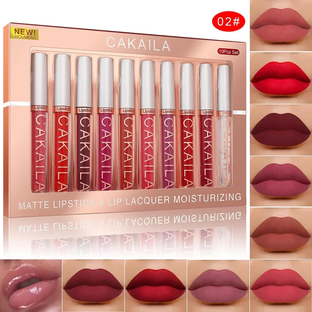 10/6 PCS Lipstick Set Matte Nude Liquid Lip Stain Makeup for women Non stick Cup Lip Gloss Waterproof Long lasting Cosmetics  lips