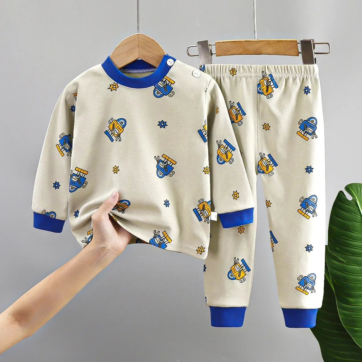 New Kids Boys Girls Pure Cotton Pajamas Cute Cartoon Long Sleeve Pyjamas Toddler Baby Autumn Sleepwear Children's Clothing Sets night wear girls