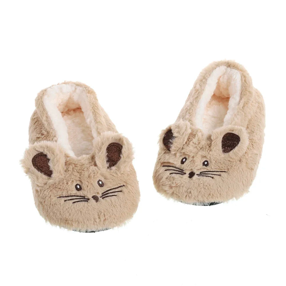 Home Fuzzy Slipper Women Winter Fur Contton Warm Plush Non Slip Grip Indoor Fluffy Lazy Female Mouse Ears Floor Shoe Living room slipper