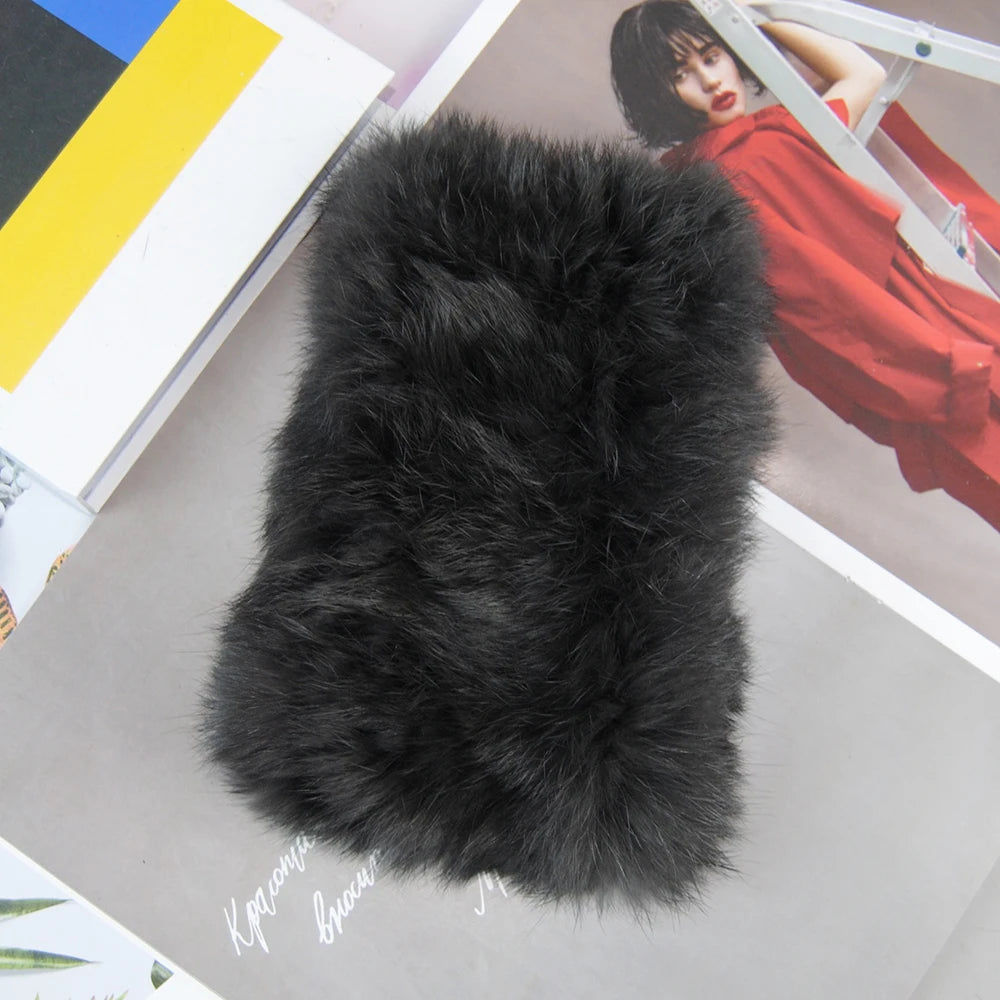 Hot Sale Brand Women Real Rex Rabbit Fur Scarf Girls Warm Soft Knitted Good Elastic Rabbit Fur Headband Natural Fur Ring Scarves scarf and shawl