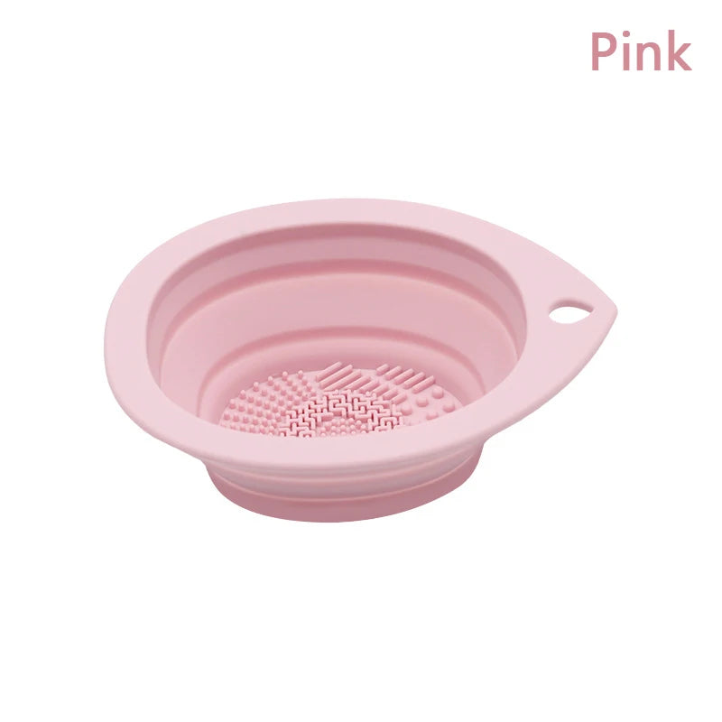 Silicone Makeup Brush Cleaner Folding Powder Puff Cleaning Bowl Eyeshadow Brushes Washing Soft Mat Beauty Tools Scrubber Box makeup accessories