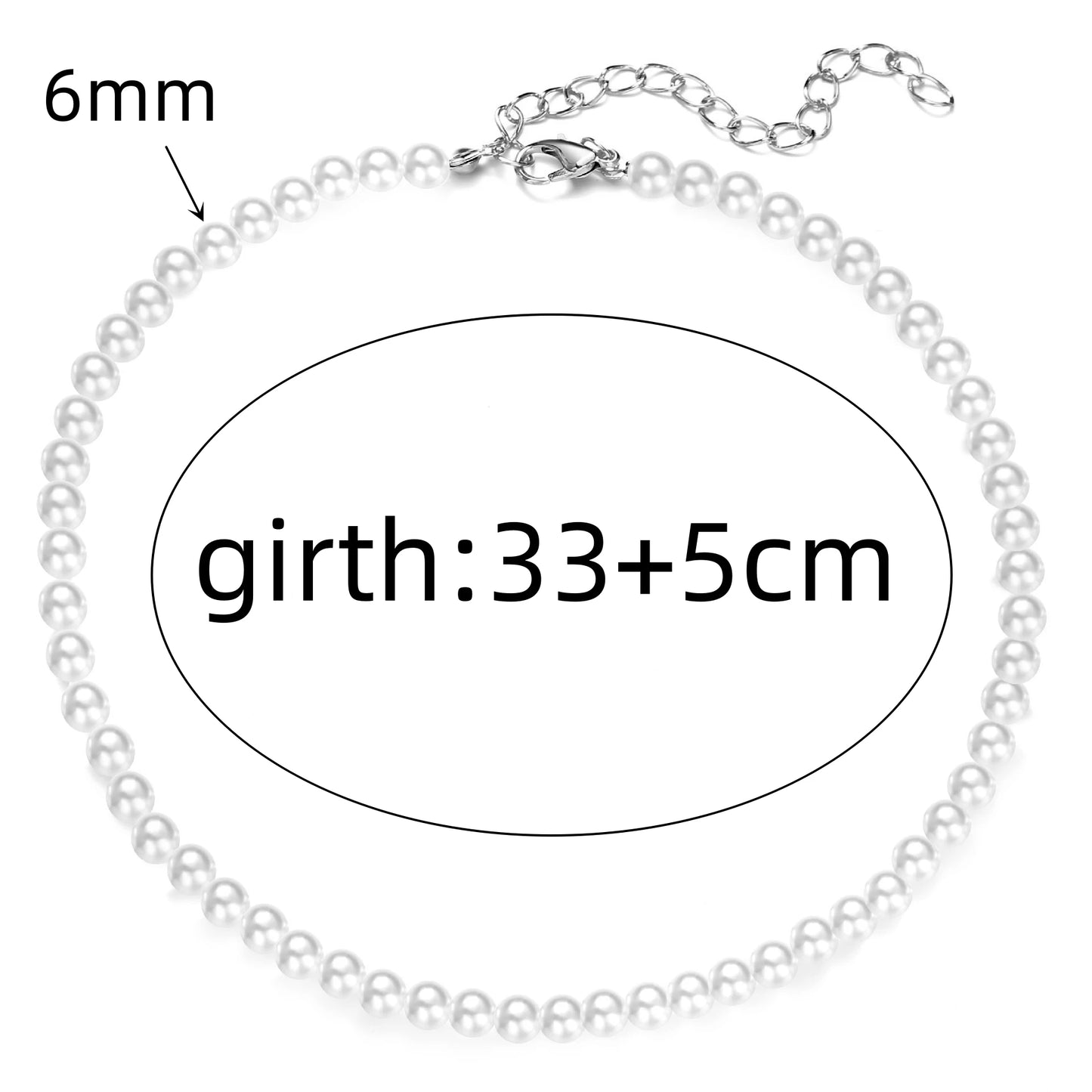 Trend 4-8mm White Pearl Chokers Necklace Clavicle Chain For Women Classic Elegant Wedding Neck Jewelry Love Pendant Gift  necklace