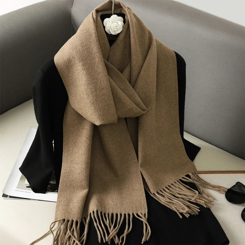 New 62 Color Winter Scarf For Women Long Warm Cashmere Scarves Hijab Solid Lady Shawl Wrap Female Pashmina Bandana Head Scarfs scarf and shawl