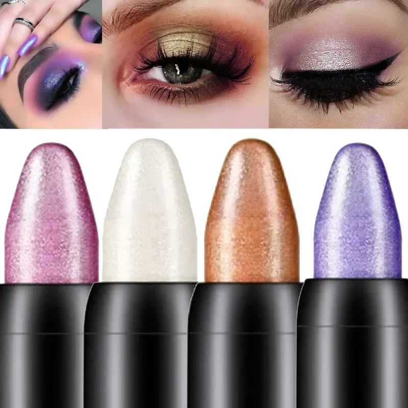 Bling Eye Shadow Pen 16 Colors Eyeshadow Stick Eyeshadow Palettes Women Bling Silkworm Pen Pearlescent Eye-shadow Glitter Pencil eyes