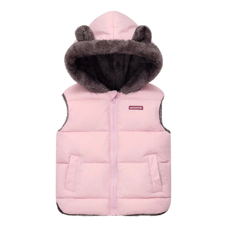 New Hooded Down Vest Coats Autumn Spring Baby Thick Warm Waistcoat Kids Outerwear Children Clothing Boys Girls Jackets Vest 2-6Y  girls jackets and coats