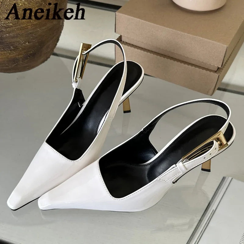 New Band Women Pumps Shoes Fashion Shallow Slip On Slingback Sandals Thin High Heel shoes