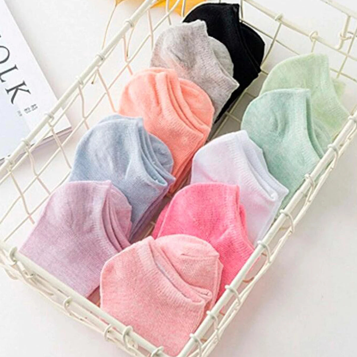 10/20 Pairs Women' s Candy Colors Ankle Socks Invisible Black And White Breathable Sports Socks For Ladies Girls Socks