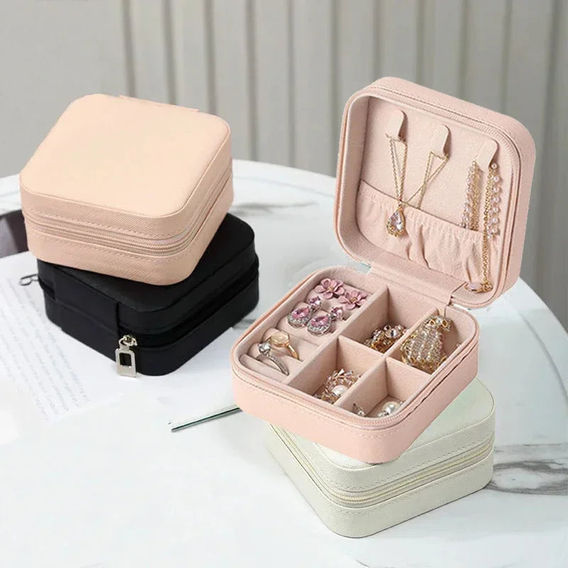 Jewelry Organizer Display Travel Jewelry Case Boxes Portable Jewelry Box Leather Storage Joyeros Organizador De Joyas jewellery box