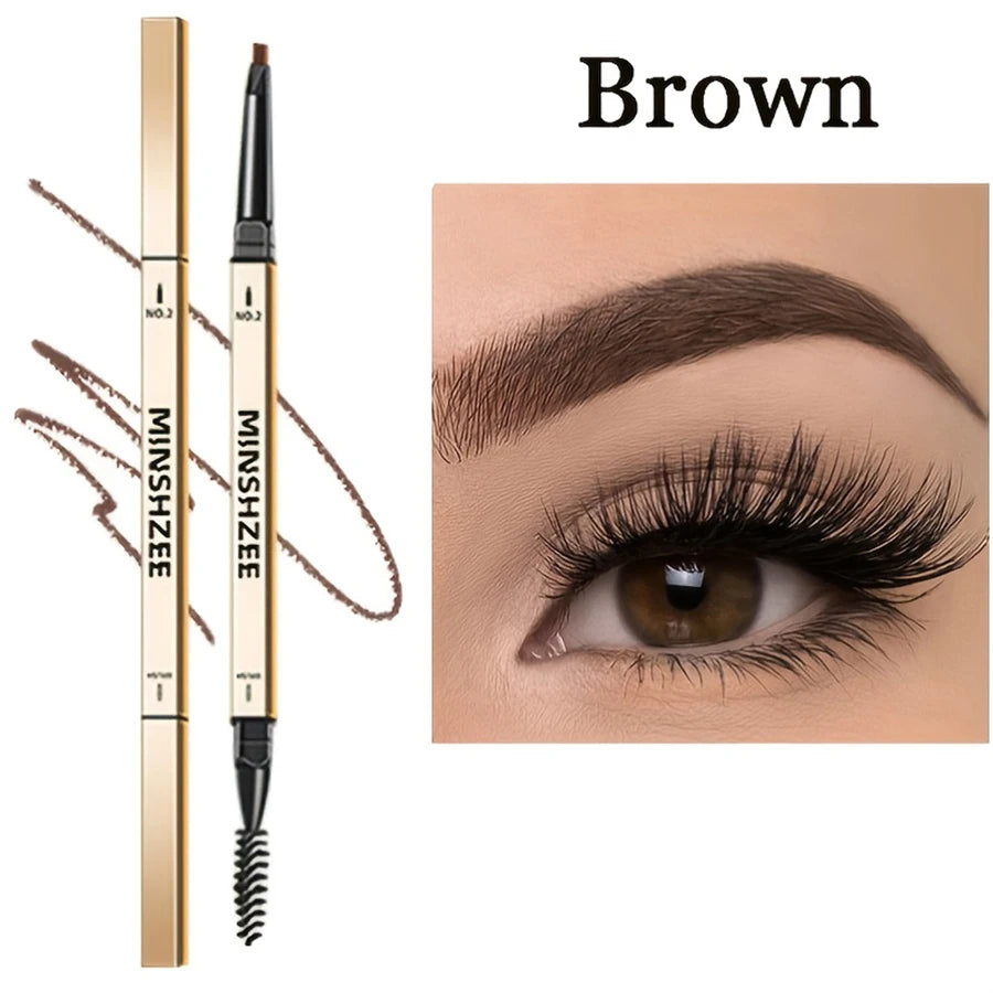 Waterproof Matte Eyebrow Pen Makeup Double Head Lasting Brown Non-Smudged Eye Brow Pencil Tint with Brush Cosmetics eyes