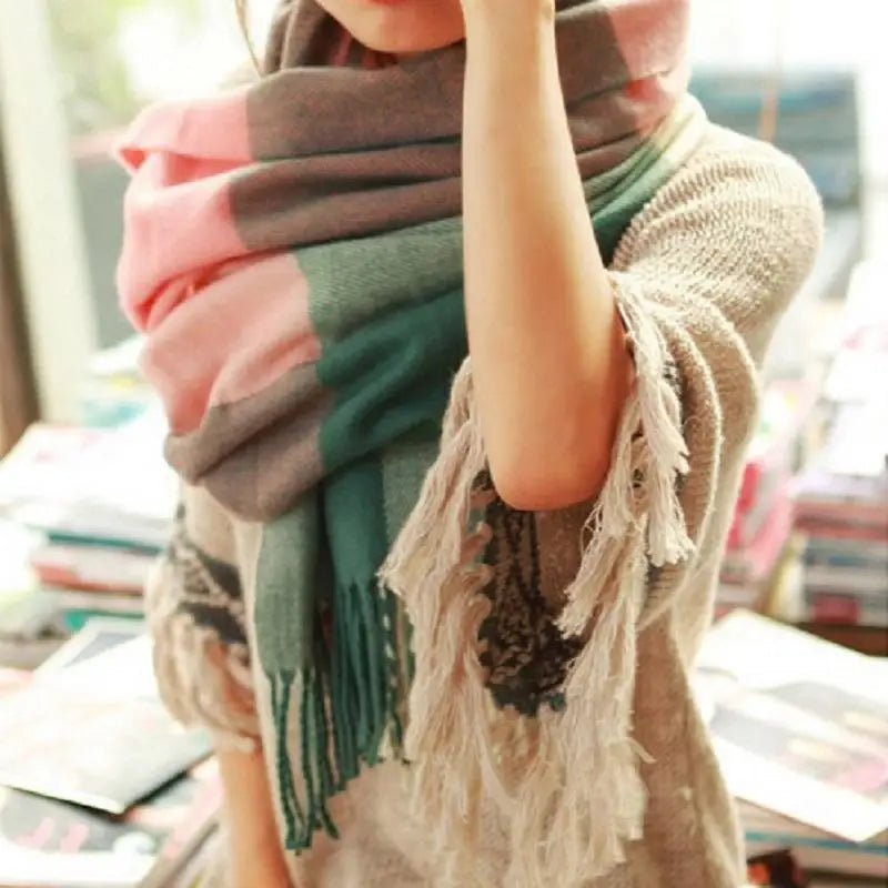 Winter Female Lattice Imitation Cashmere Scarf Autumn And Winter Thick Fashion Warm Wild Scarf Shawl scarf and shawl