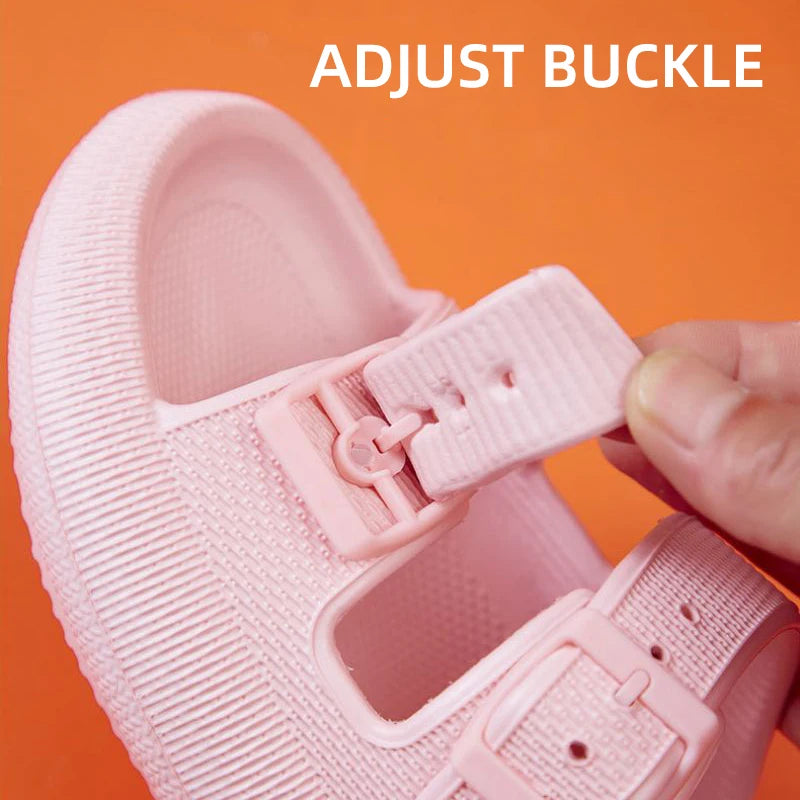 Fashion Buckle Thick Platform Slippers Women Home Soft Sole eva Cloud Slides Sandals Woman  Summer Non Slip Beach Flip Flops slipper