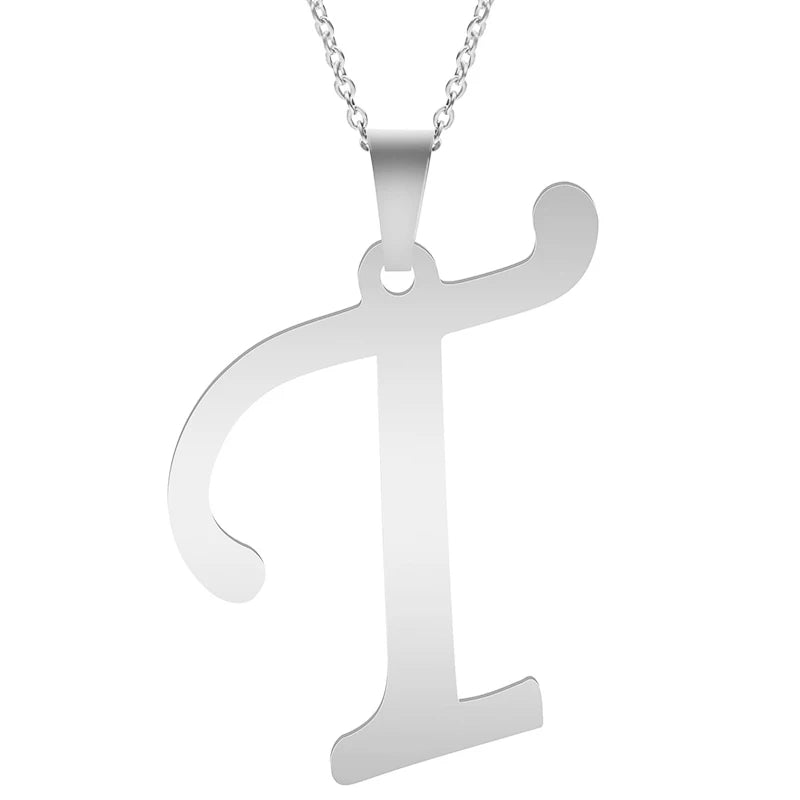 Fashion Letters A-Z Necklace for Women Men Stainless Steel High Quality English Alphabe Necklace A B C D E FGHIJKLMNOPQRSTUVWXYZ necklace