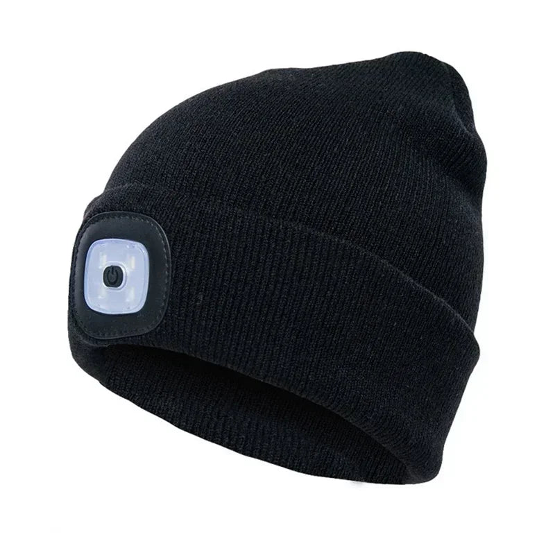 LED Luminous Knit Cap Winter Warm Hunting Camping Running Cap Gift Men's Women's Outdoor Fishing Hat caps