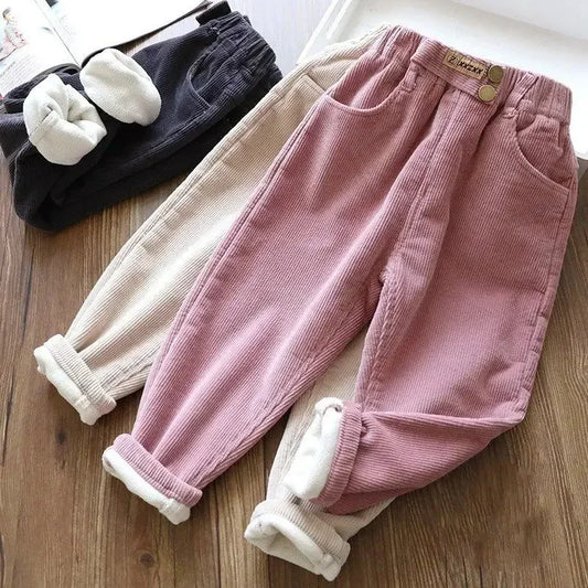 Harem Pants Corduroy Children Outfits Tracksuit Winter Cotton Trousers Kids Outwear pants Boys Girls Casual Warm Loose Pants bottoms girls