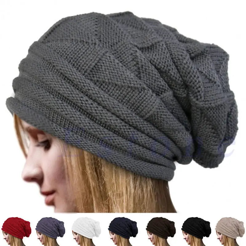 Knitted Baggy Beanie Oversized Winter Hat Ski Slouchy Cap Skullies Beanies Women Men Winter Wool Warm Cap Beanies Unisex caps