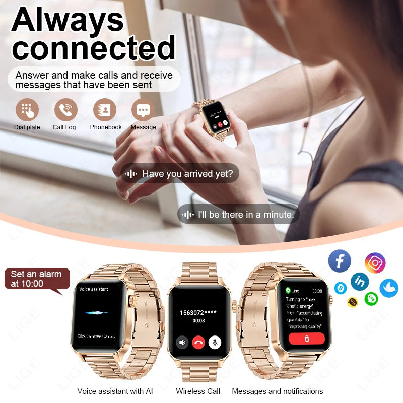 New Bluetooth Call Smart Watches Women Wrist Watch Fitness Watch Waterproof Smartwatch For Xiaomi Huawei Android iOS iPhone watch