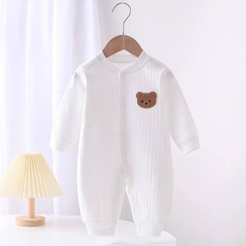 Baby Rompers for Boys Girls Newborn Bodysuit & One Piece Solid Color 100 Cotton 0-24M Long Sleeve Loungewear Outfit infants boys