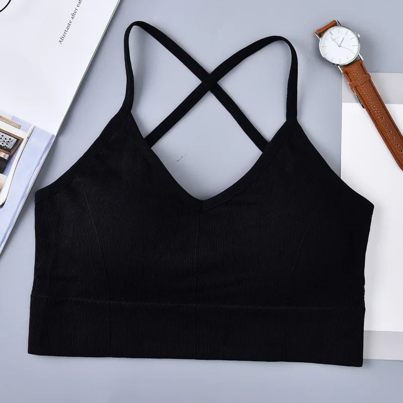 Sports Bra Women Cross Strap Beauty Back Underwear Sexy Push Up Running Yoga Fitness Sport Bra Top Breathable Quick Dry Gym sports