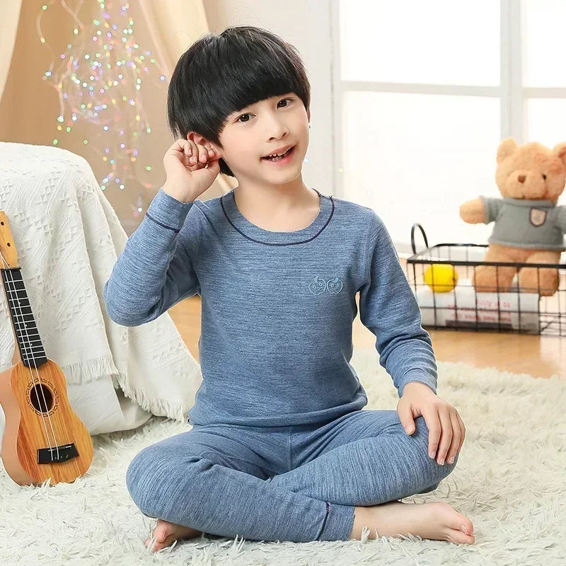 Winter Warm Pyjamas Sets for Boys Kids Thermal Pajamas Toddler Sleepwear Autumn Clothes for Children from 2 to 13 Years Old sports wear boys