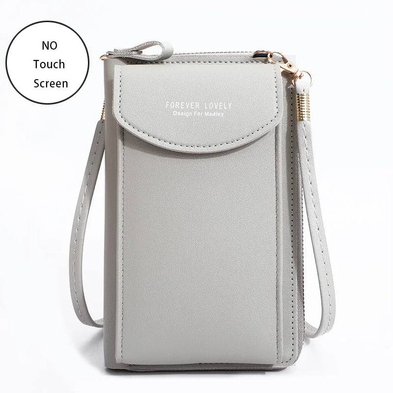 Women's Handbag Touch Screen Cell Phone Purse Shoulder Bag Female Cheap Small Wallet Soft Leather Crossbody bags