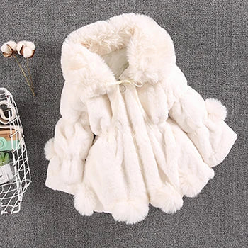 1-7 Year Baby Girls Jacket Autumn Winter Warm Faux Fur Coat For Girls Christmas Princess Outwear Fashion Plush Children Clothing girls jackets and coats