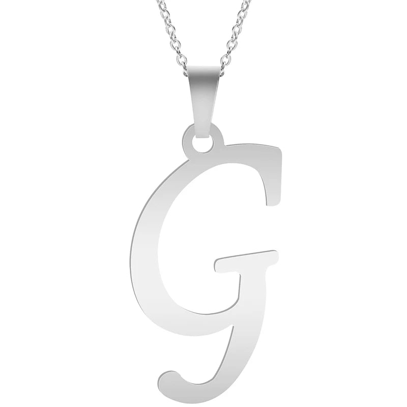 Fashion Letters A-Z Necklace for Women Men Stainless Steel High Quality English Alphabe Necklace A B C D E FGHIJKLMNOPQRSTUVWXYZ necklace