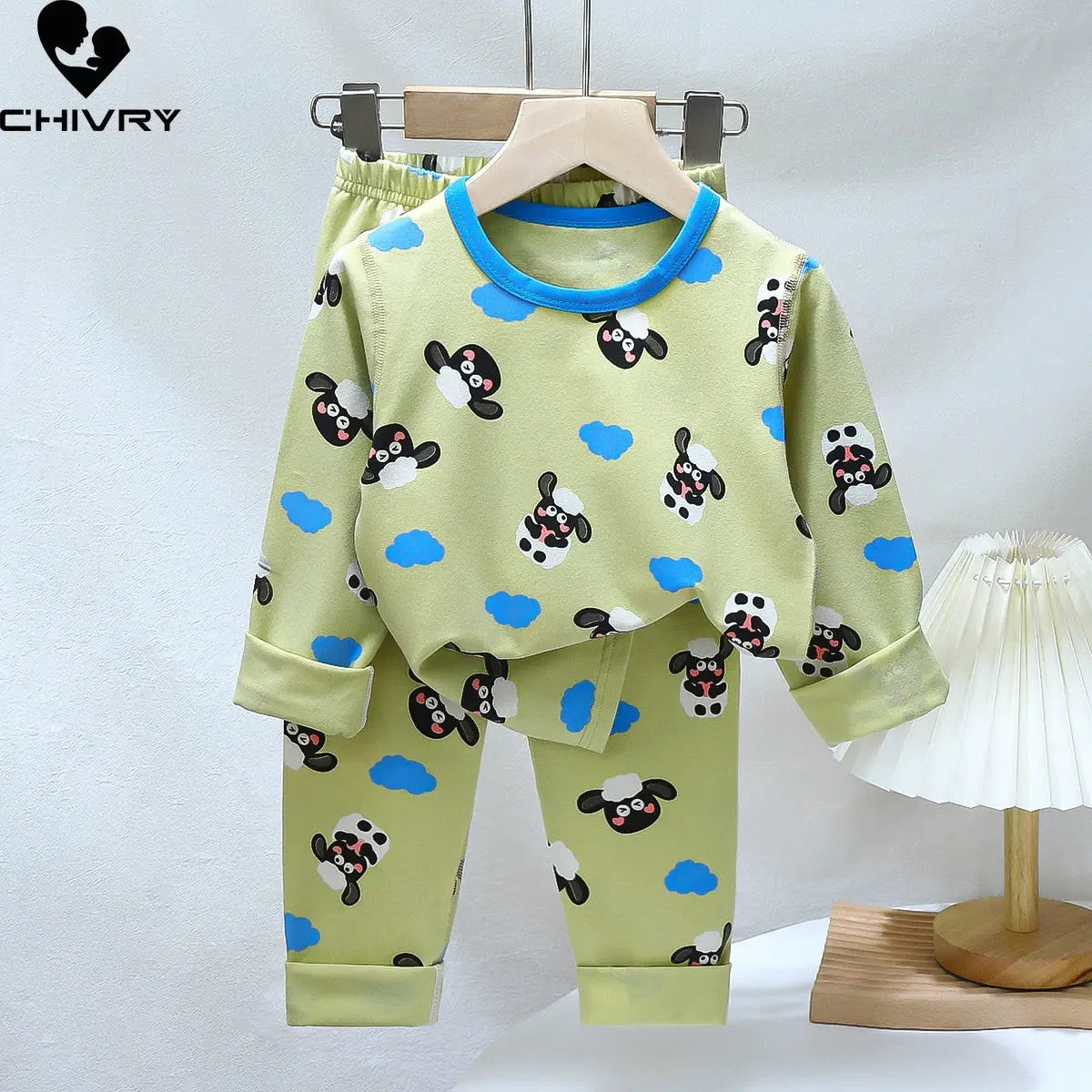 New 2023 Kids Boys Girls Pajamas Sets Cartoon Long Sleeve Lycra T-Shirt Tops with Pants Baby Spring Autumn Sleepwear Clothes