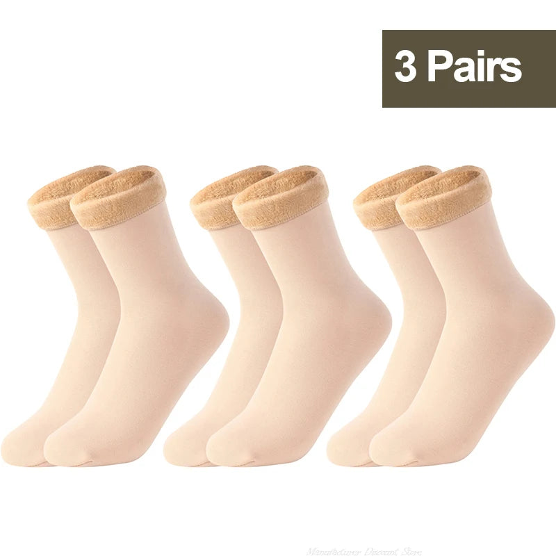 1/2/3/5/10Pairs Thermal Socks Women Winter Warm Thicken Fleece Short Socks Cashmere Wool Socks Snow Velvet Boots Home Floor Wear Socks