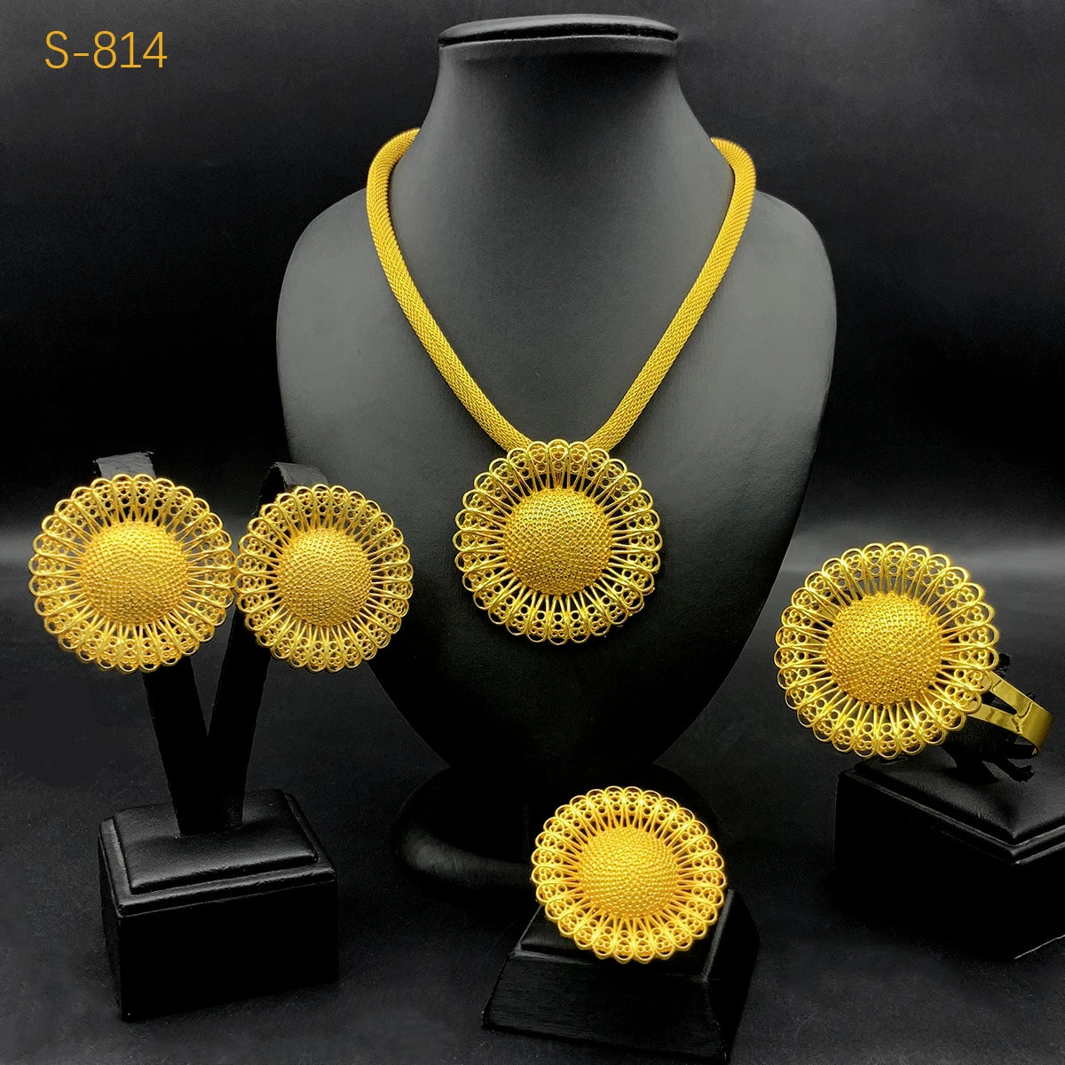 Dubai African Necklace Earrings Jewelry Set For Women 24K Gold Plated Indian Nigeria Bridal Wedding Party Jewellery  indian jewellery