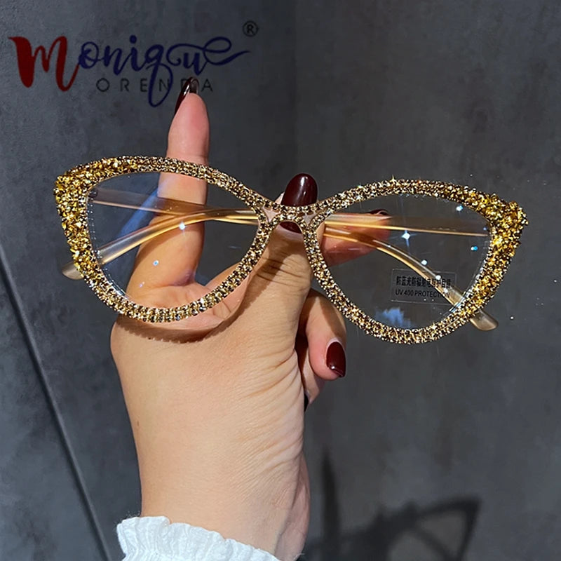 Sexy Cat Eye Anti Blue Light Glasses Women Luxury Designer Eyeglasses Frame Optical Computer Customize Reading pectacle Glasses